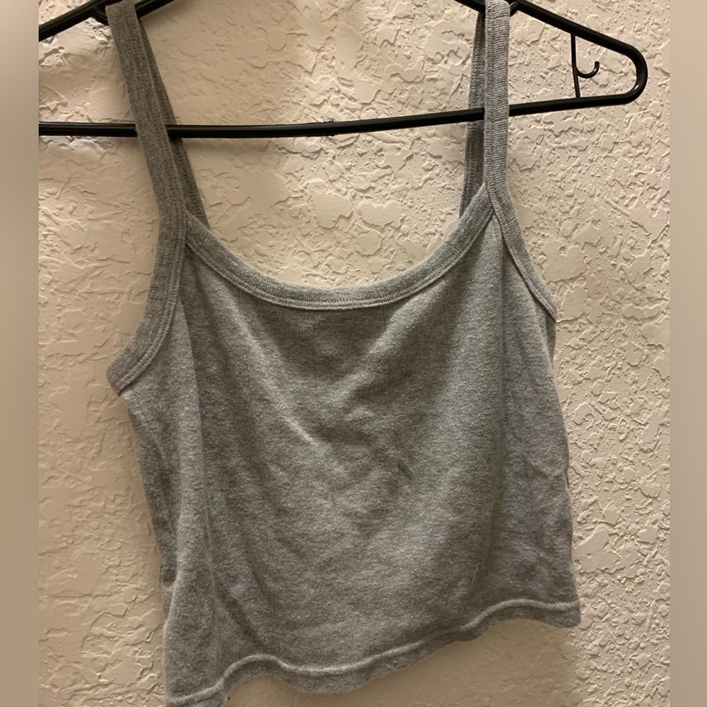 PacSun Basics Grey Ribbed Tank Top